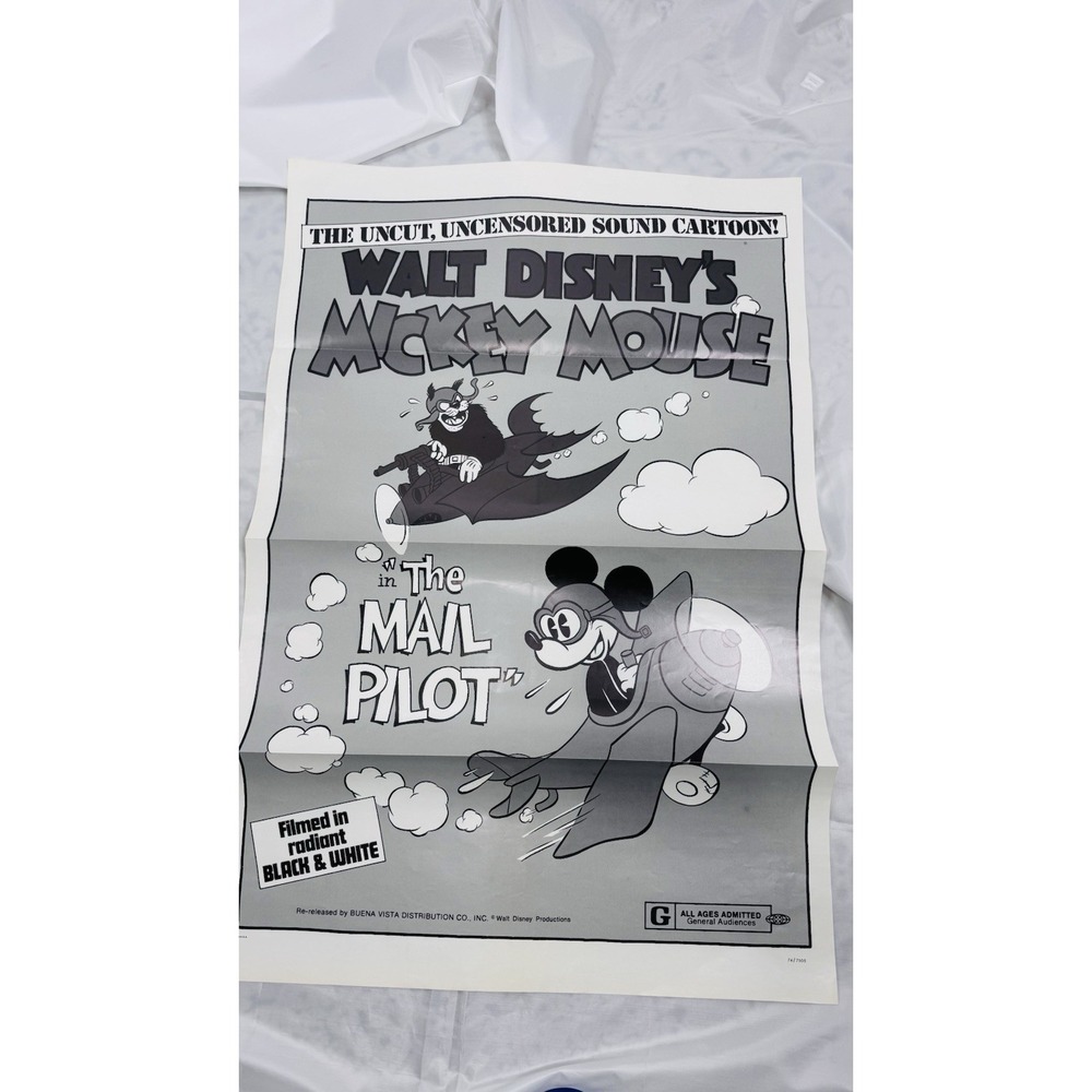 Mickey Mouse The Mail Pilot original MOVIE‎ POSTER 1974 Release Disney B&W 27x40
